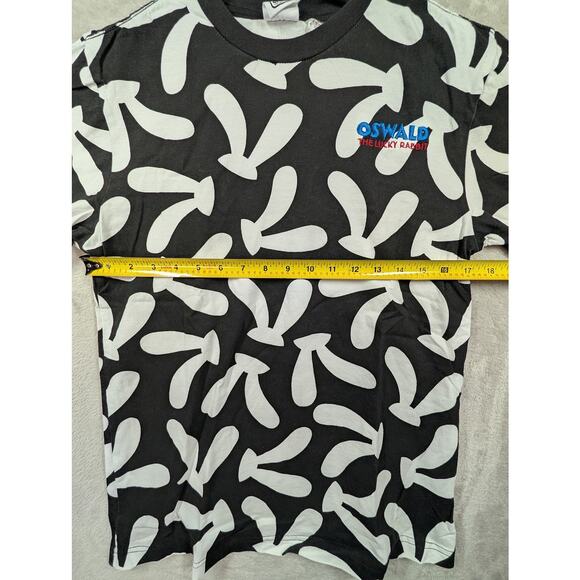 Disney Oswald The Lucky Rabbit Shirt Mens SMALL Black White Cast Member All Over - Picture 5 of 8